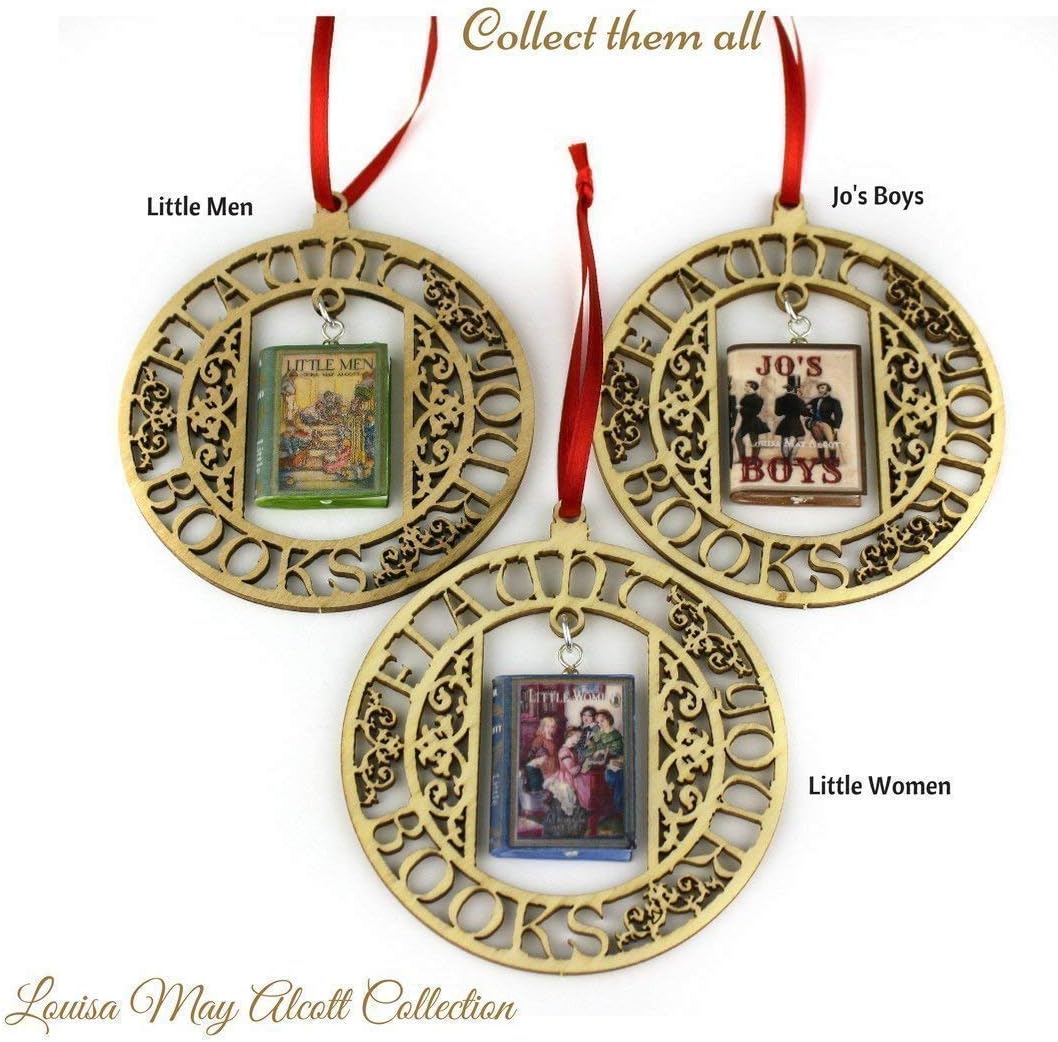 Jos Boys Louisa May Alcott Clay Mini Book Framed Ornament Home Wall Decoration Trim Favor Trinket