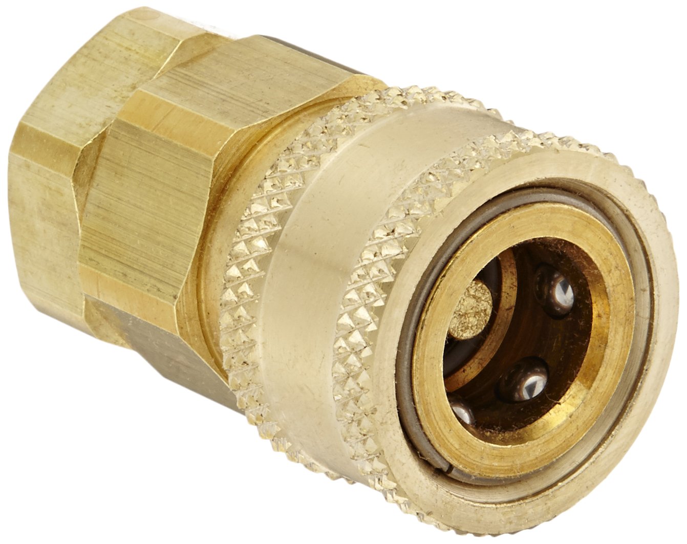 4 Set - Snap-Tite BVHC6-6F Brass H-Shape Quick-Disconnect Hose Coupling, Sleeve-Lock Socket, 3/8" NPTF Female x 3/8" Coupling Size
