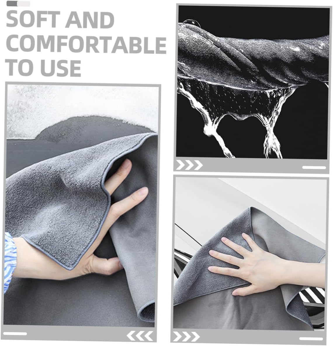 Cabilock Super Absorbent Car Drying Cloth 30x60cm Microfiber Chamois Fabric Thickened Auto Wash Wiping Cloth for Car Exterior and Interior Detailing