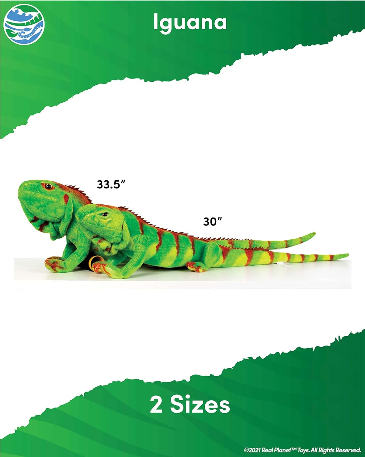Real Planet 30" Iguana Stuffed Animal - Green Iguana Realistic Lizard Toy for Boys, Over 2 Feet Wild Animals Plush Super Soft Plushies Gift