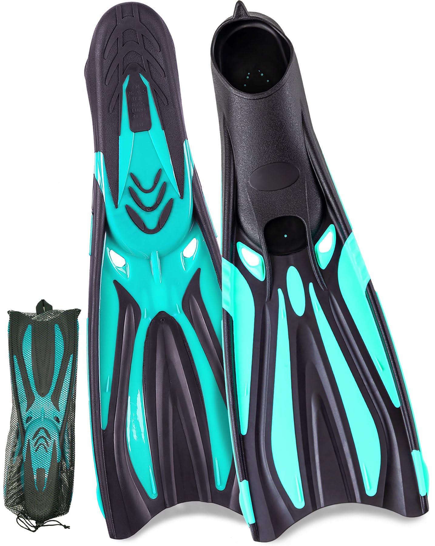 Fins for Swimming Adult Snorkel Fins Men Womens Long Scuba Flippers Diving Fins for Travel Fins for Snorkeling