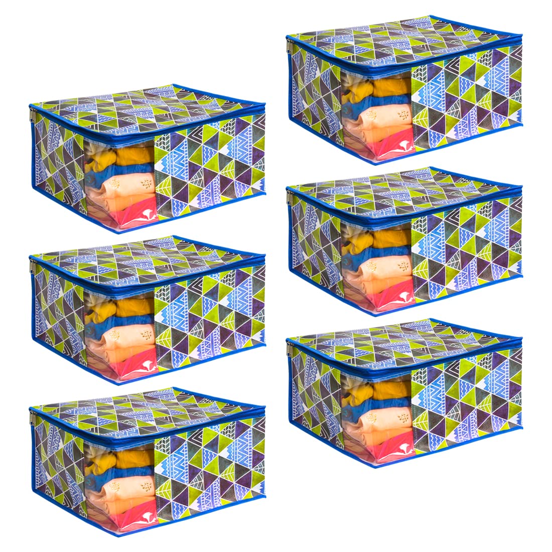 PrettyKrafts Set of 6 Non-Woven Printed Foldable Saree Covers/Wardrob..