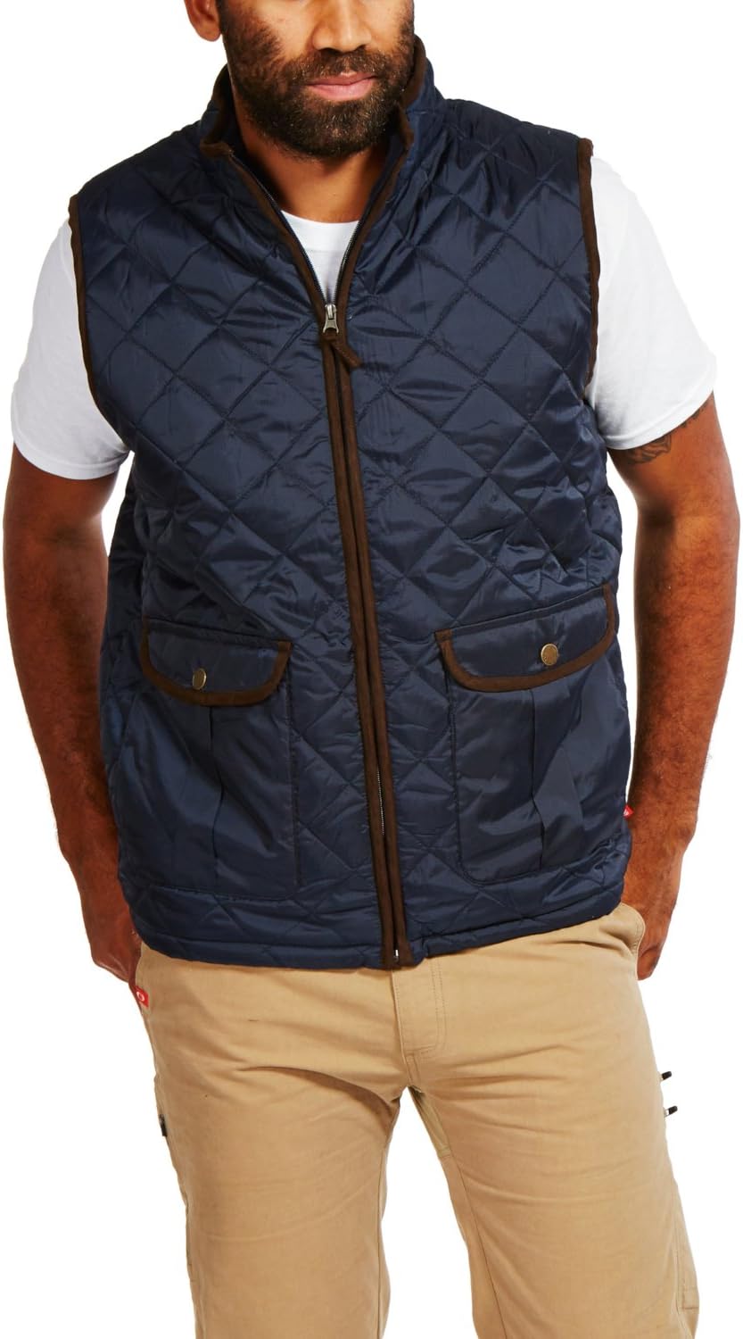 Coleman Quilted ZipFront Vest With Suede Trim And Fleece Lining (XX