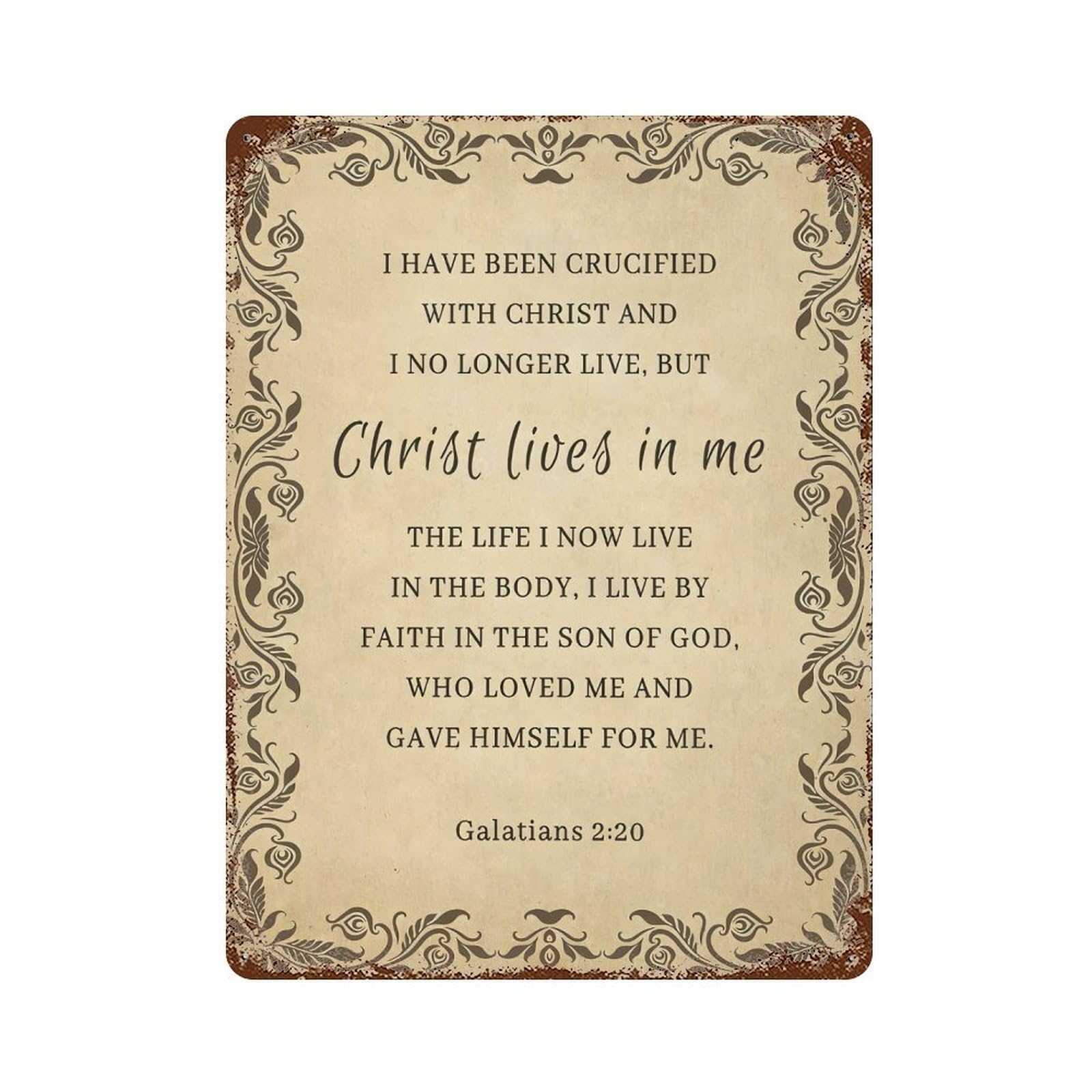 xiaoxiaoshen Bible Verse Wall Art Galatians 2 20 Wall Decor Art Metal Tin Poster Modern Home Decor Art Home Bar Shop Decorations Vintage Sign 40x30cm