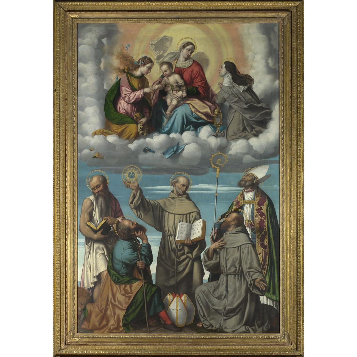Impression d'art La Vierge à l'enfant avec des saints Moretto da Brescia