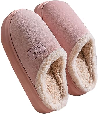 Women Men Indoors Slipper Sherpa Lined Keep Warm Slide Chunky Closed Toe Slippers 2026 Winter Fall Lounging Slides