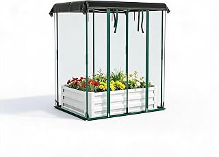 Beige Large‑Capacity Metal Garden Bed with Insect Net Cover
