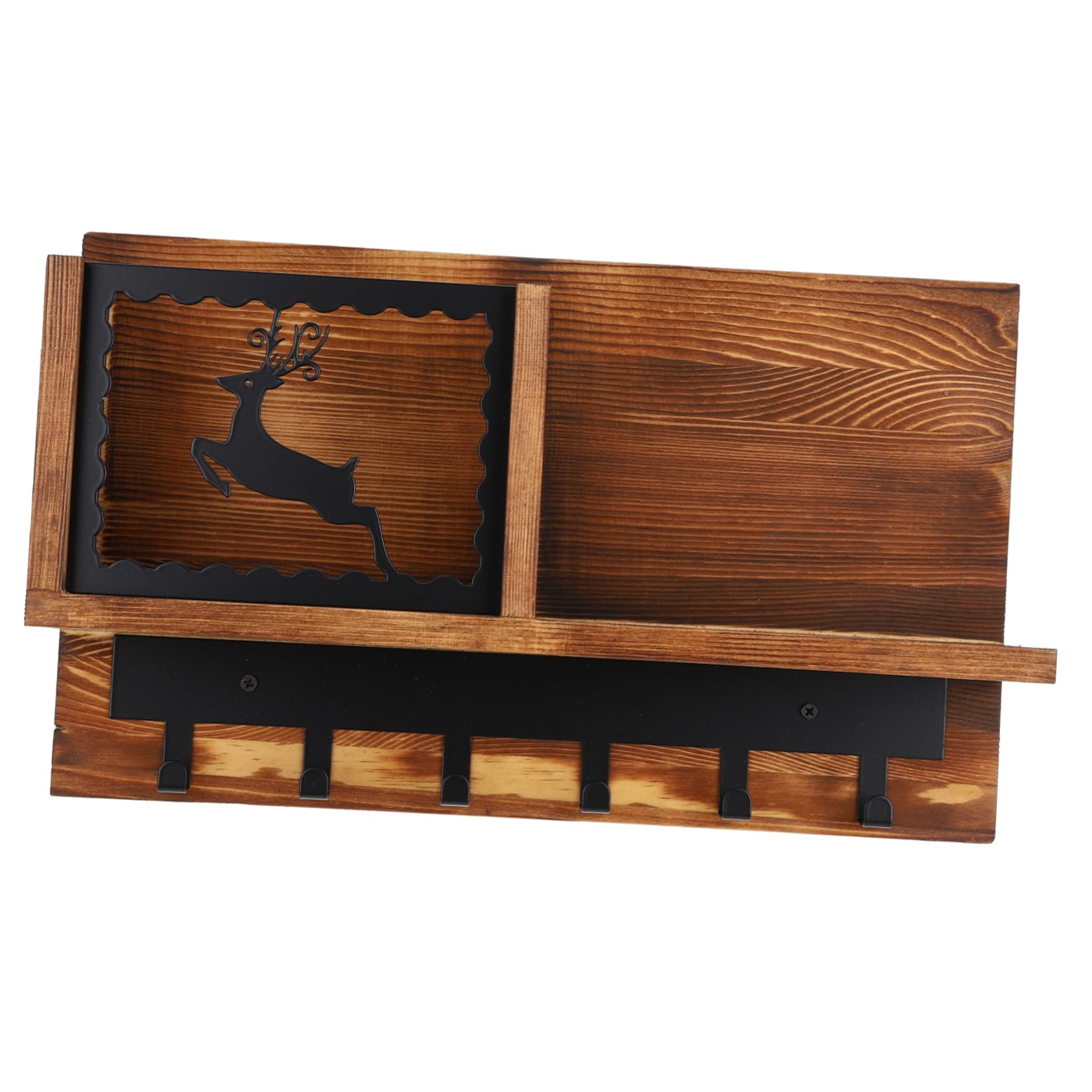 Portachiavi da Parete Organizer Marrone in Legno e Ferro