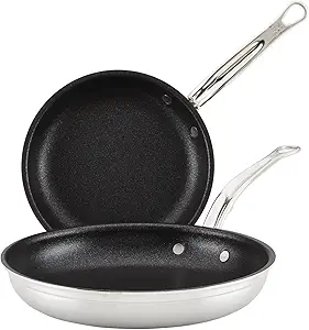 Hestan ProBond Forged TITUM - Professional Clad Stainless Steel, Nonstick, Frying Pan Set (8.5'' & 11''), Induction Compatible, Made without PFOAs