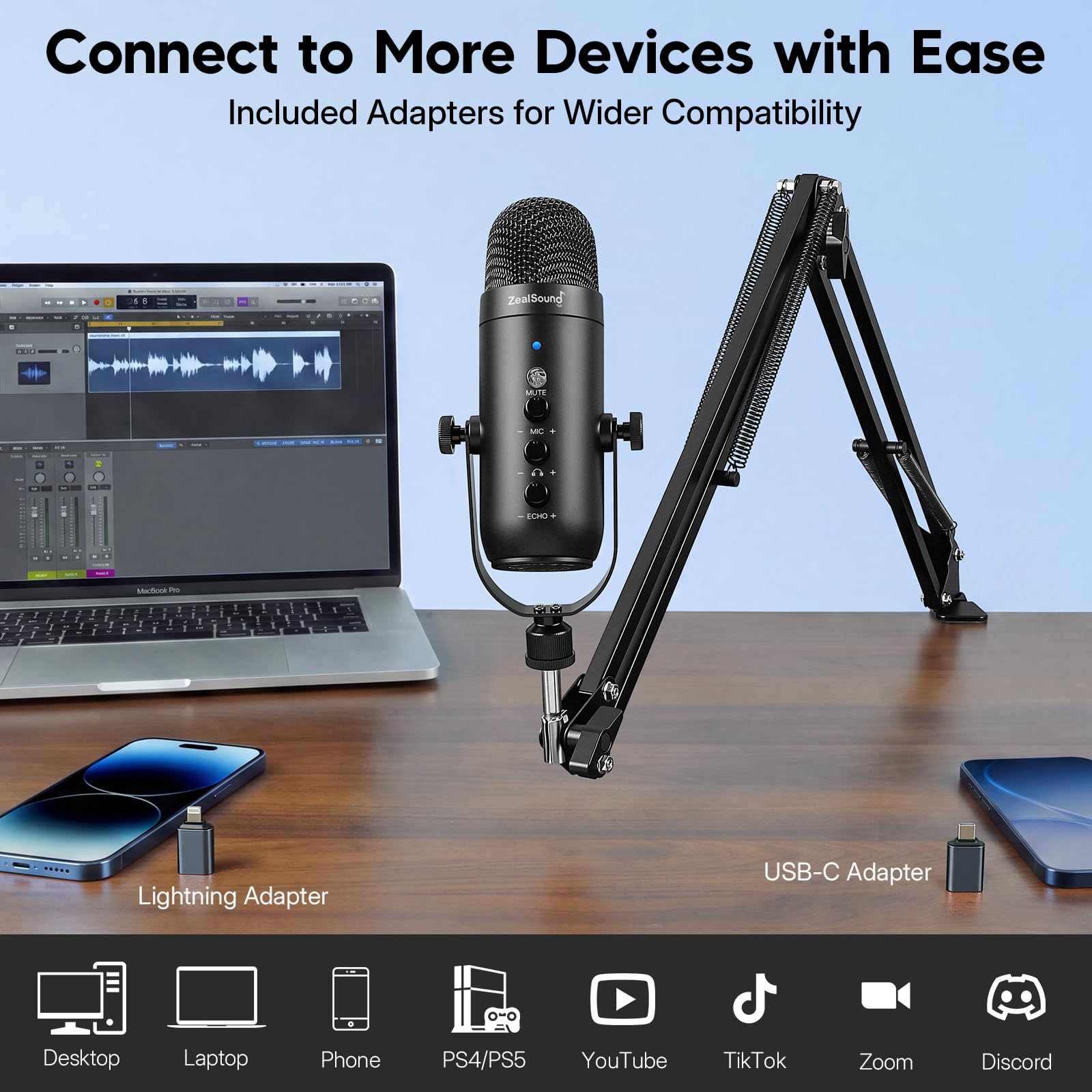 zealsound Podcast Microphone - Clear Audio -5