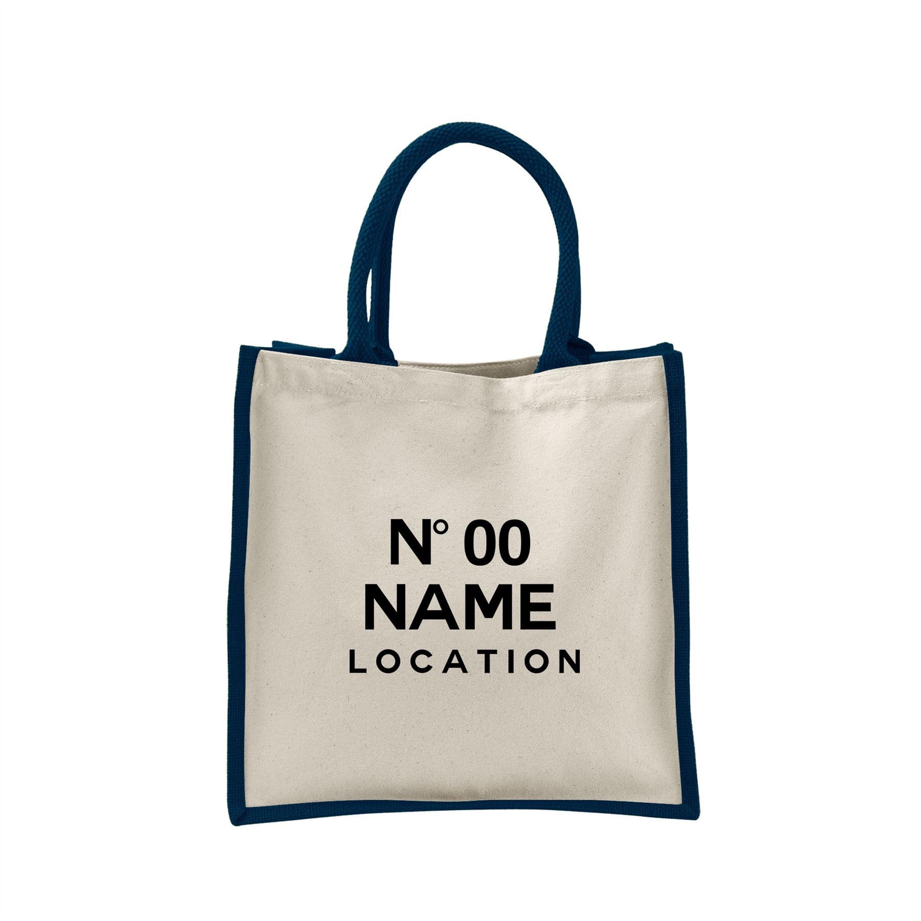 Bang Tidy Clothing Fashion Personalised Jute Bag, Beach Bags, Handbags for Women CHNL-NAVY-S