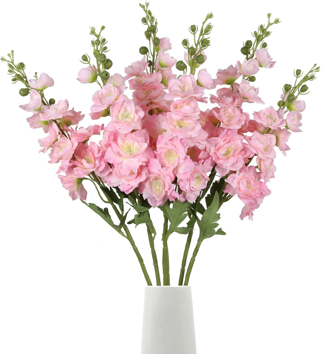 Rzoukler 6pcs Delphinium Artificial Flowers Pink Silk Larkspur Artificial Flowers 29.52" Long Stem Fake Flowers Bulk for Tall Vase Home Garden Wedding Centerpieces Arrangement Decor(Pink)