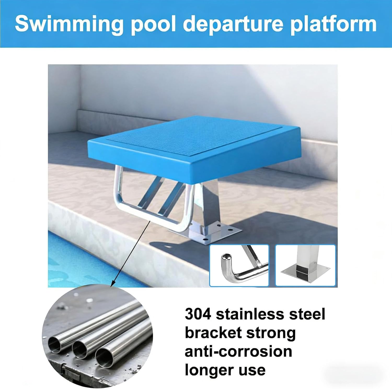 Pool Starting Block, Training & Competition Diving Board, Professional Pool Diving Platform, Pool Starting Platform, Easy to Assemble, Suitable for Competition Pools and Water Parks Y2