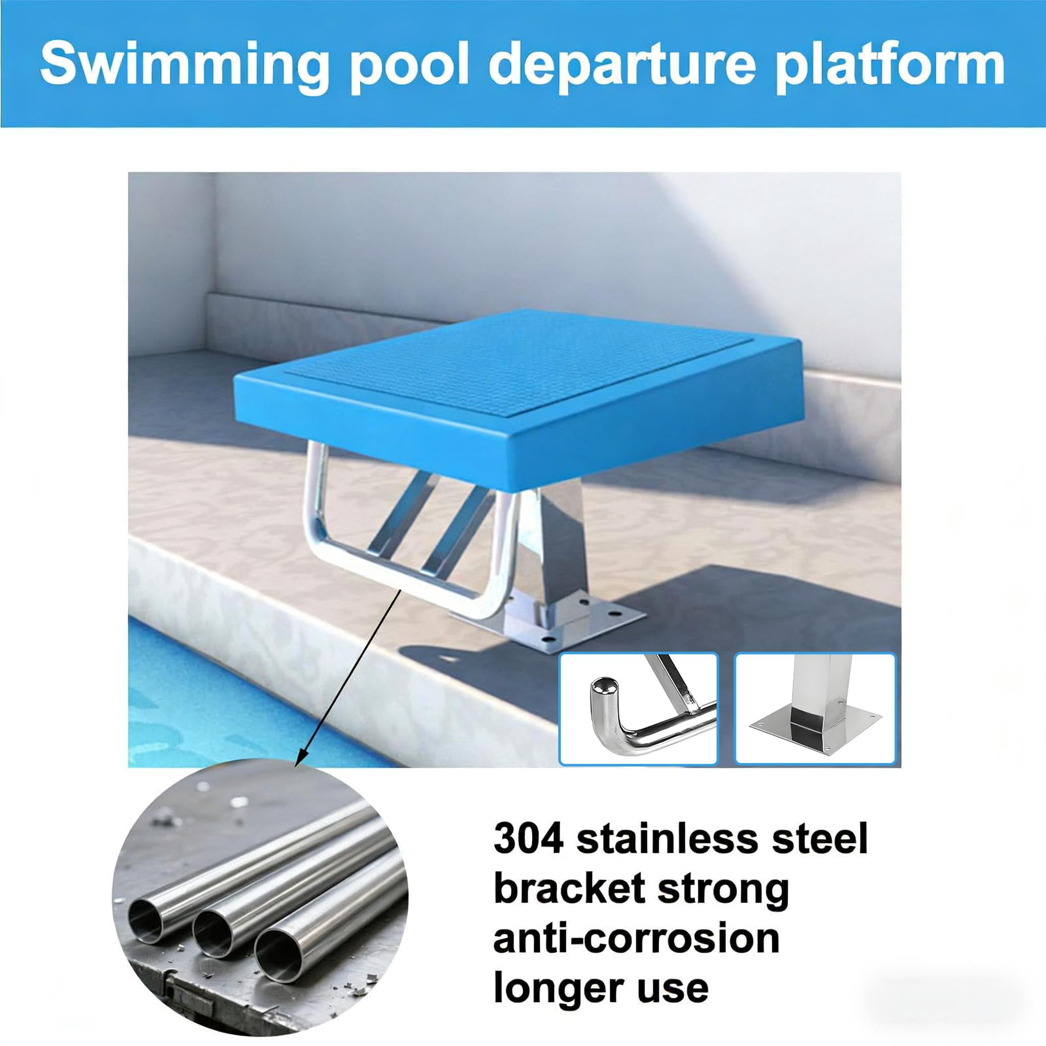 Plateforme de plongée intégrée Ultra-résistante, Capable de Supporter 660 Livres, adaptée à l'entraînement et à la Remise en Forme en Natation intérieure/extérieure, avec des Performances su