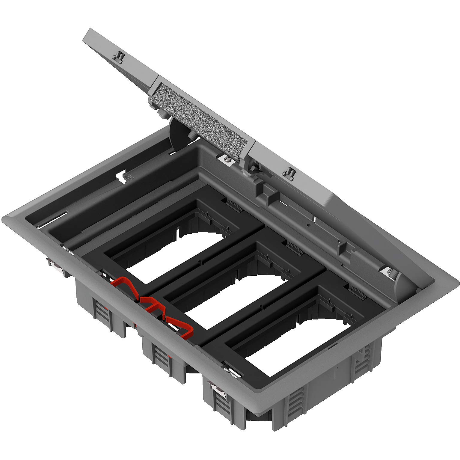 Schneider Electric ISM50636 OptiLine 45 - boîte de sol 6 postes 45x45 mm - pour plancher tech. & dalle béton