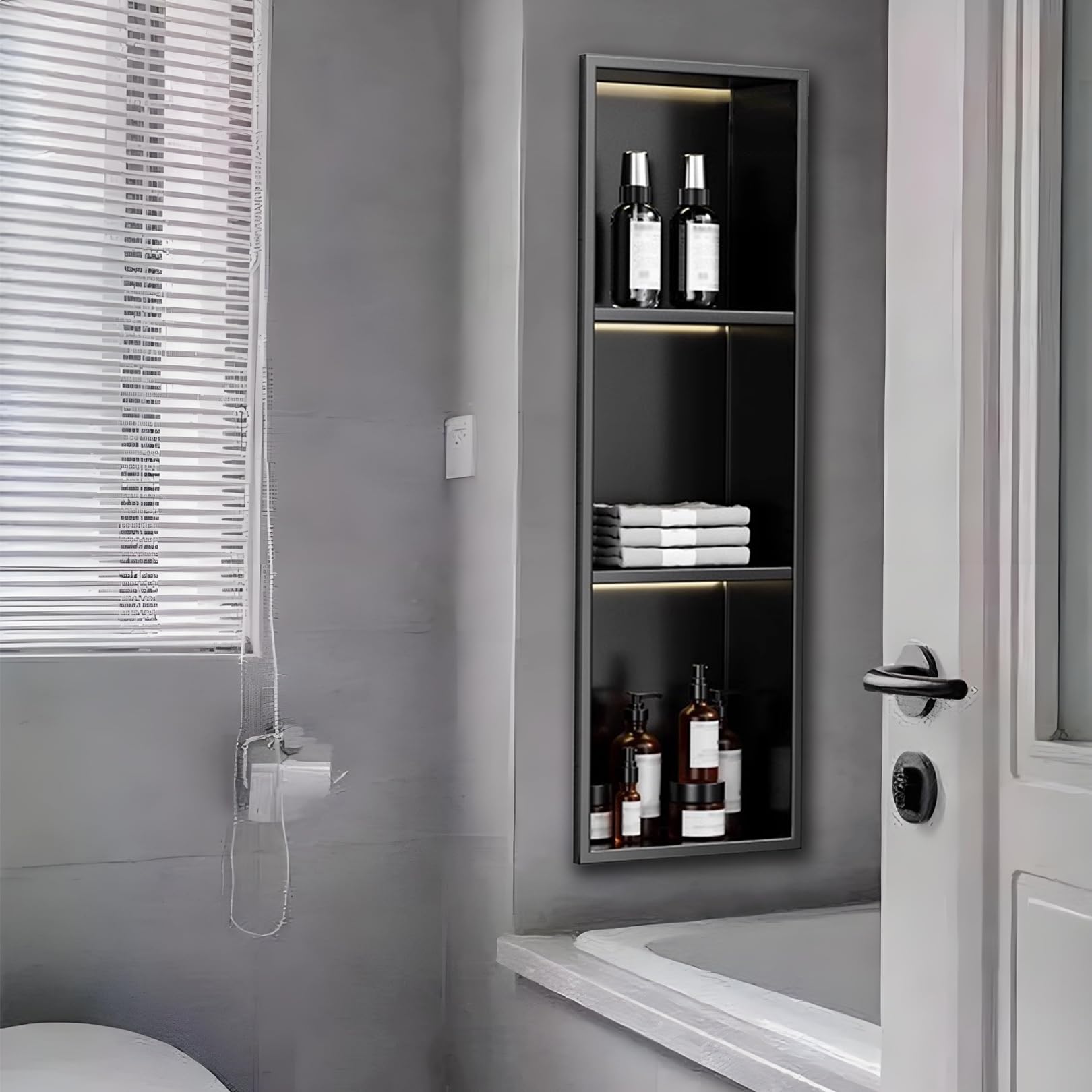 Niche de douche encastrée pour éliminer le désordre sans travaux de carrelage fastidieux