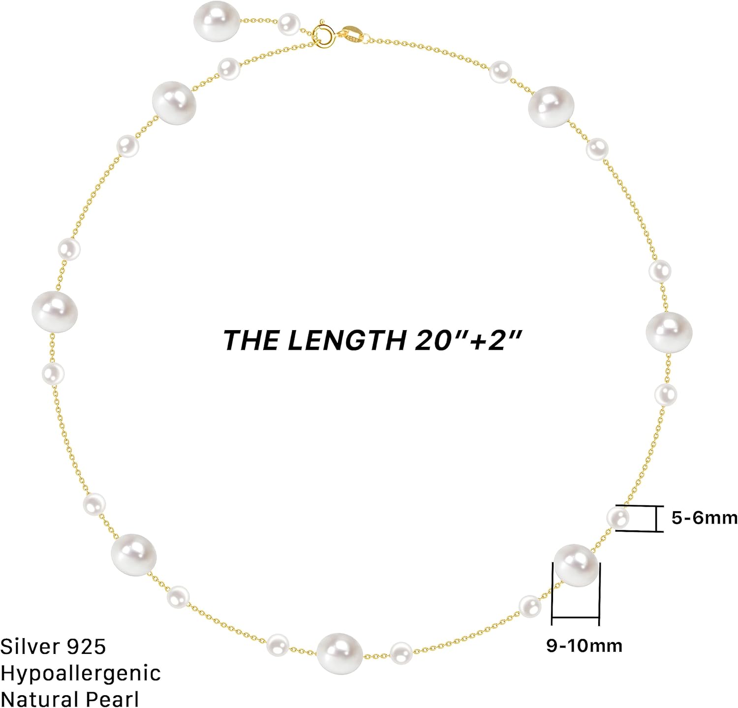 925 Sterling Silver Dainty Freshwater Cultured Pearl Choker Necklace White Genuine Real Pearl Charm Necklaces Jewelry Gifts for Her