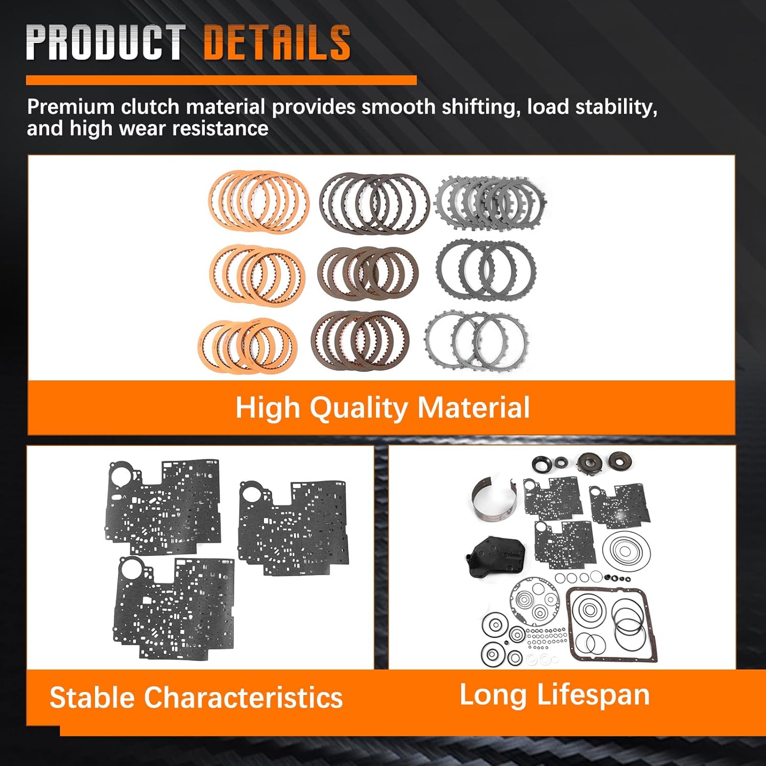 4L60 4L60E Transmission Master Rebuild Kit W/Filter Compatible with GM Chevy Cadillac Hummer 2004-UP, Replace 4L65E 4L70E 4L75E,22× Friction Plates+19× Steel Plates