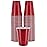 Amcrate Disposable Cups, Red 18-Ounce Plastic Party Cups, Strong and Sturdy for Wedding, Christmas, Halloween, 50 Pack