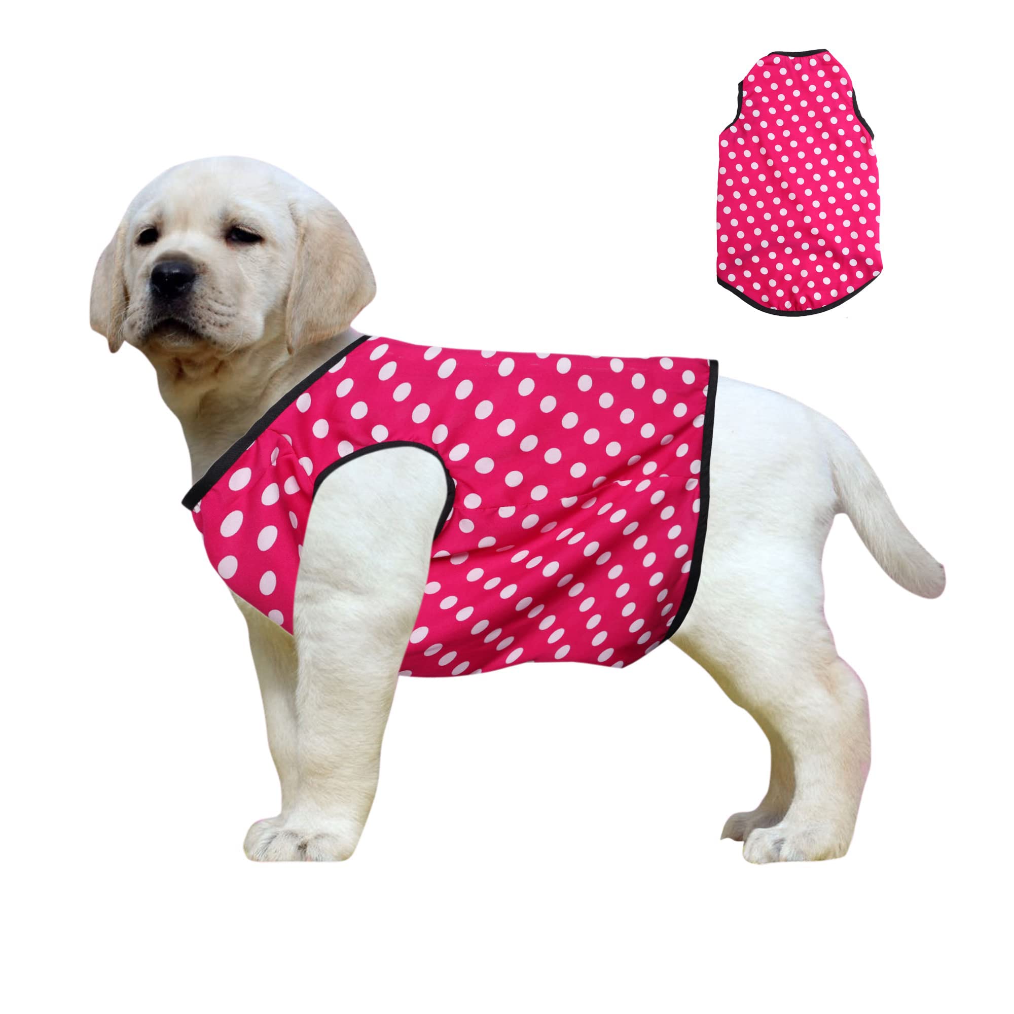 Western Era Funky Soft Cotton Dog T-Shirt | Comfortable & Breathable Dog Clothing | Sleeveless Vest Puppy Outfit |(Polka Pink) (Large - 22inches) (B09WN25FCT) Amazon Price History, Amazon Price Tracker