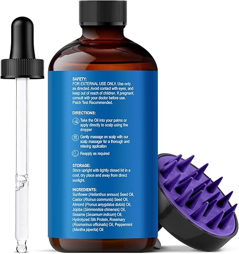 Miniatura 55 de Botanic Hearth Aceite de cafeína y batana para el crecimiento del cabello (6.7 onzas líquidas), tratamiento nutritivo y fortalecedor del cabello