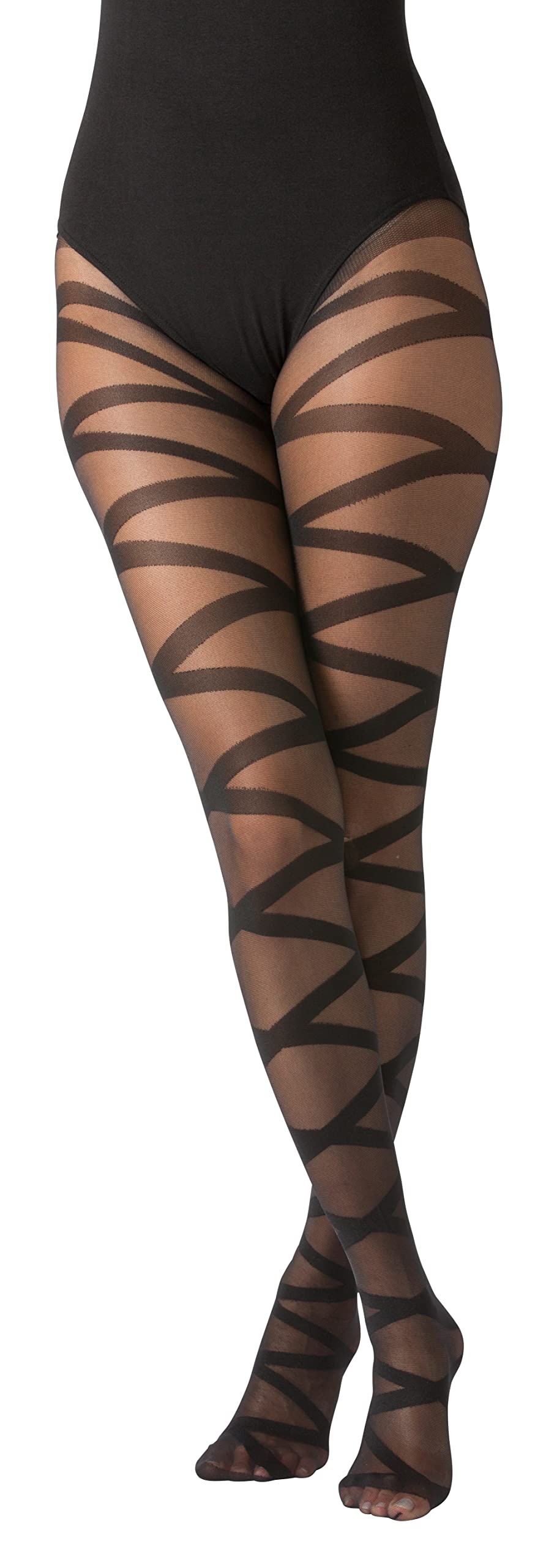 Gi&Gi Women's Tights, Diamond Pattern with Invisible Feet 40 Den N.1375 (L/XL, BLACK A)