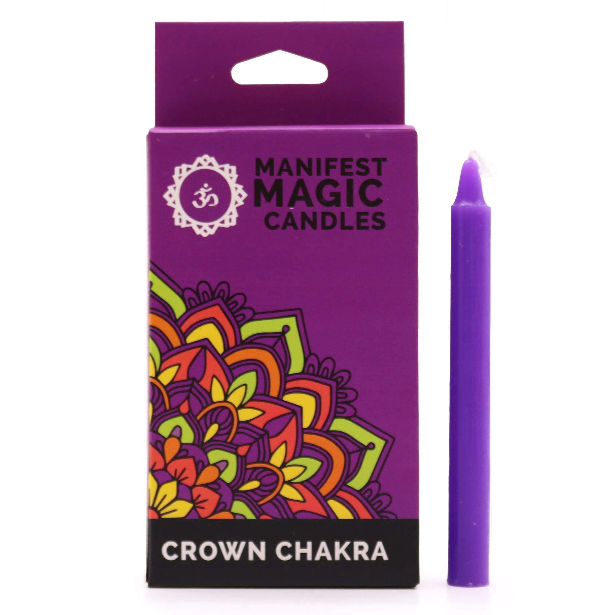 Crown Chakra Purple Candles (Pack of 12) Manifest Wisdom - 90 minutes Burn Time, Soy Wax. Meditation & Spiritual Enhancer, Grounding Energy, Magic Gift Set