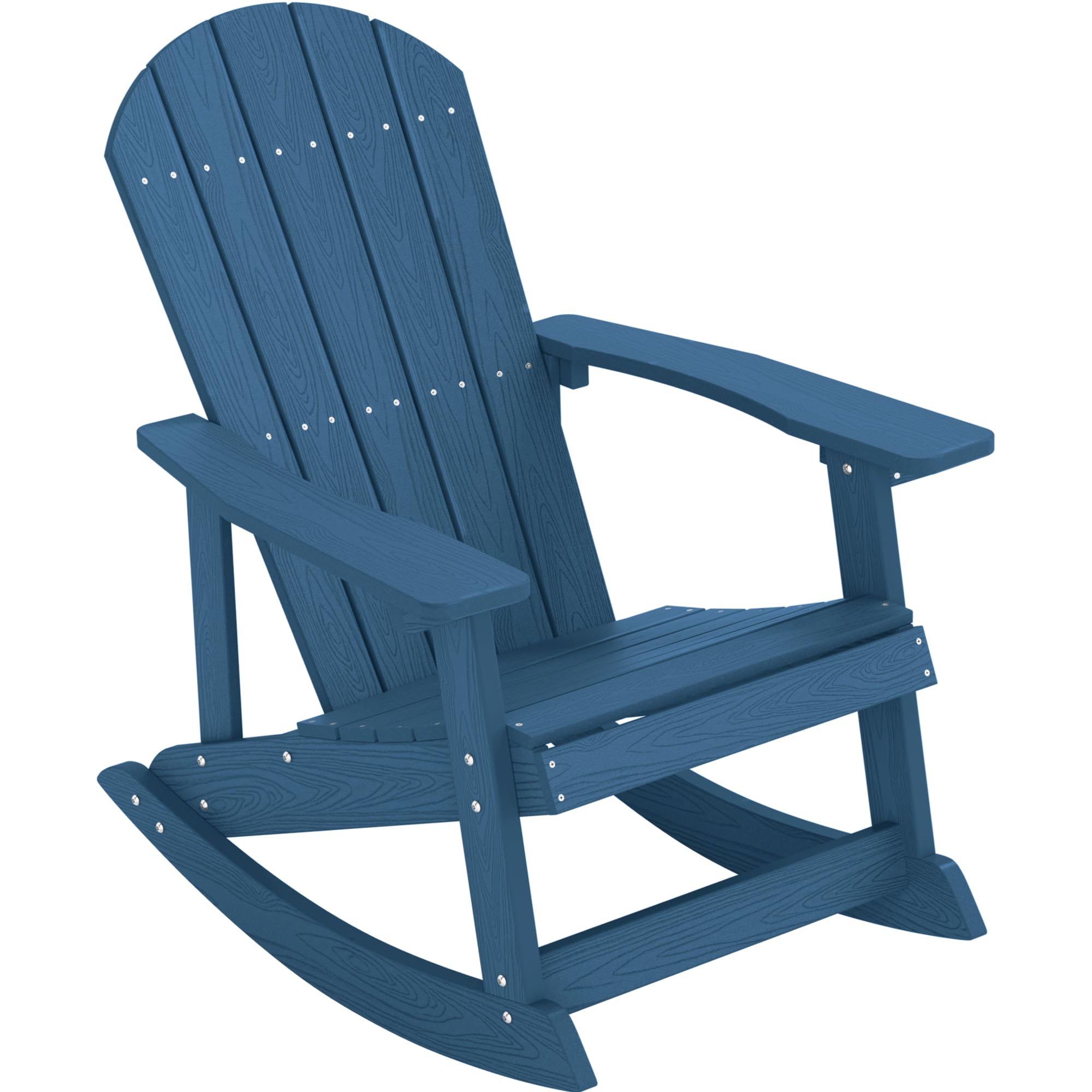 YEFU Outdoor Rocking Chair,Adirondack Rocking Chair,Patio Rocker Chair with Wide Back,Oversized Rocker Chair Look Like Real Wood, for Lawn, Porch, Backyard, Indoor and Garden(Navy Blue)