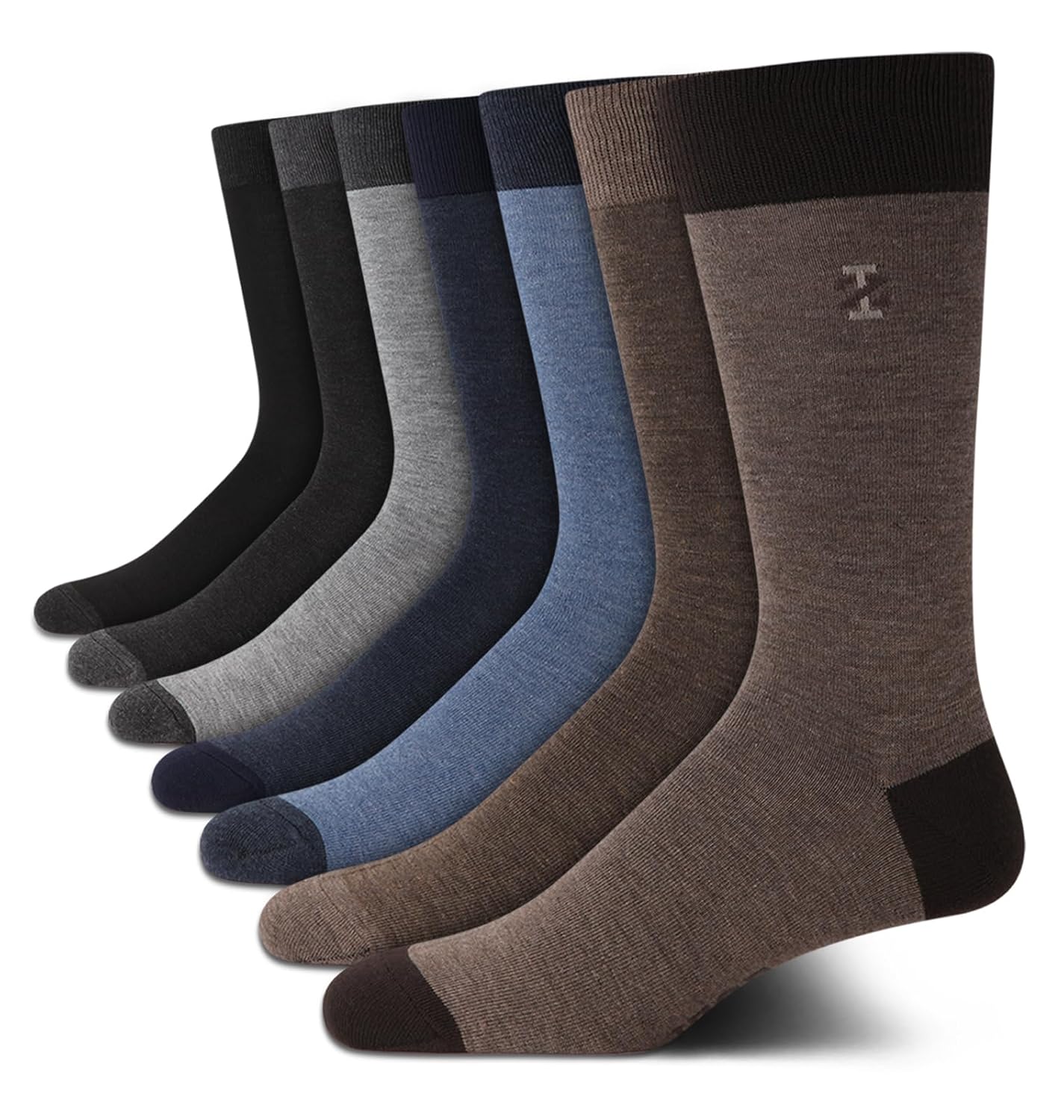 IZOD Mens Dress Socks - 7 Pack Lightweight Moisture Wicking Stay Up Cuffed Crew Socks for Men for