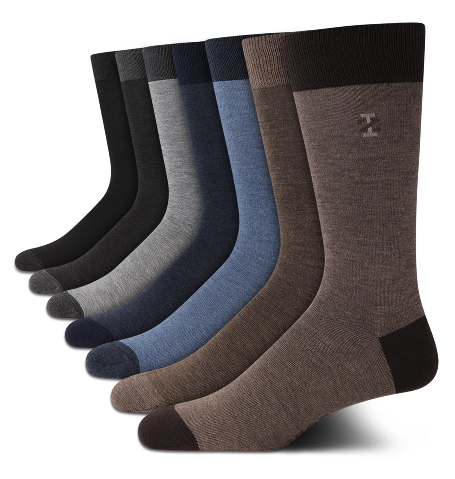 IZOD Mens Dress Socks - 7 Pack Lightweight Moisture Wicking Stay Up Cuffed Crew Socks for Men for