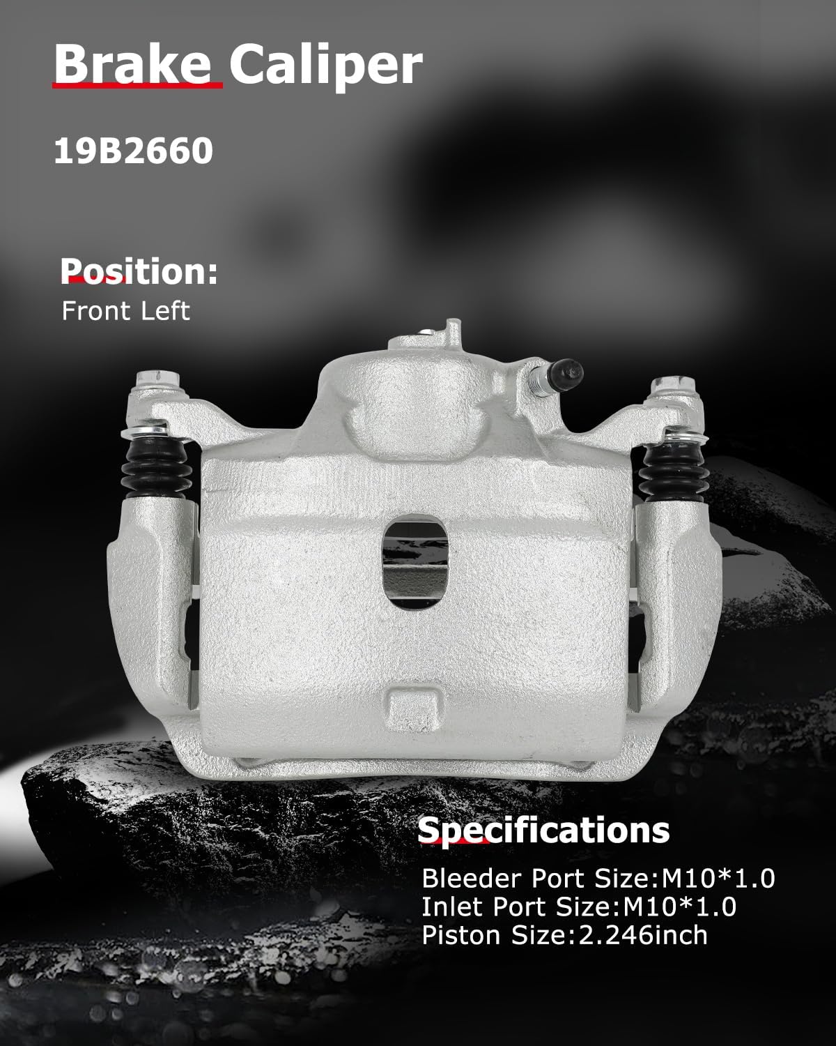 cciyu Front Left Brake Caliper Assembly w/Bracket 19B2660 2013-2015 For Acura For ILX,2003-2017 For Honda For Accord,2013-2021 For Honda For Civic,2016 For Honda For CR-Z,2013-2014 For Honda For Fit