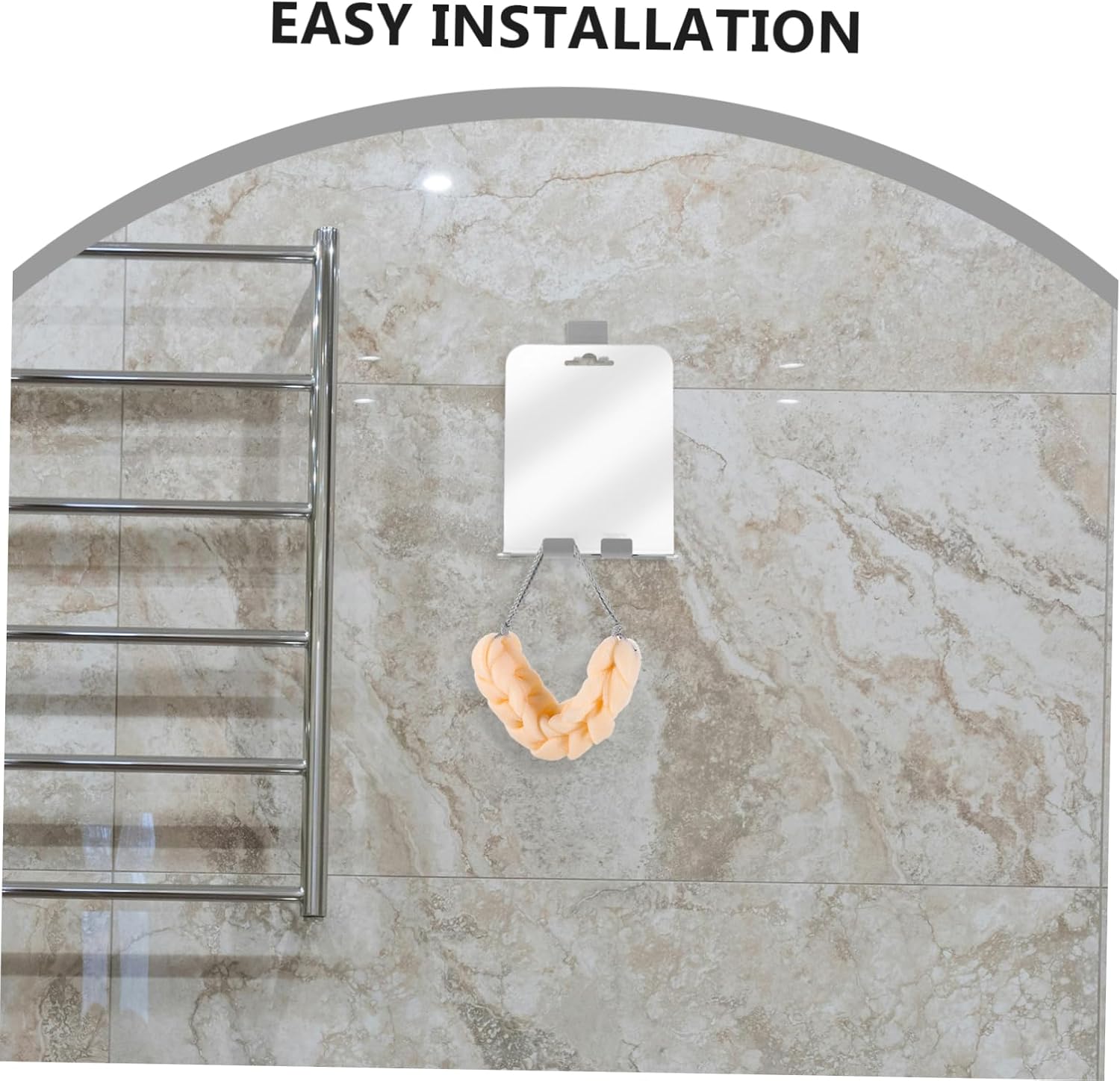 SOLUSTRE Fogless Shower Mirror Wall Mounted Defogging Shaving Makeup Mirror Bathroom Decor Stainless Steel Hooks Easy Installation