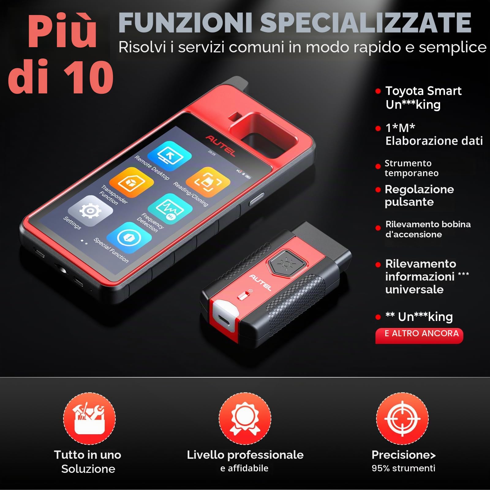Autel MaxiIM KM100E Programmatore Chiavi Auto, 2026 Identico a KM100 KM100(X) Diagnosi Auto, Lite Ver.di IM508S IM608S II Strumento Programmazione Chiavi, APB112 Integrato, Apprendimento OBD, Auto VIN