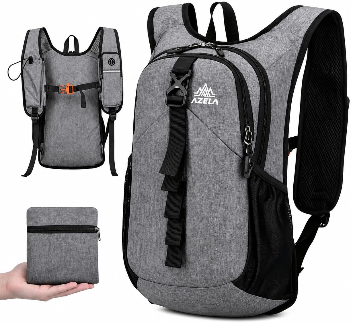 15L Packable Hiking Backpack, Lightweight Daypack with Phone Pocket