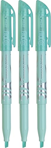 Pilot FriXion - Resaltador borrable pastel, punta de cincel, tinta verde, 3 unidades