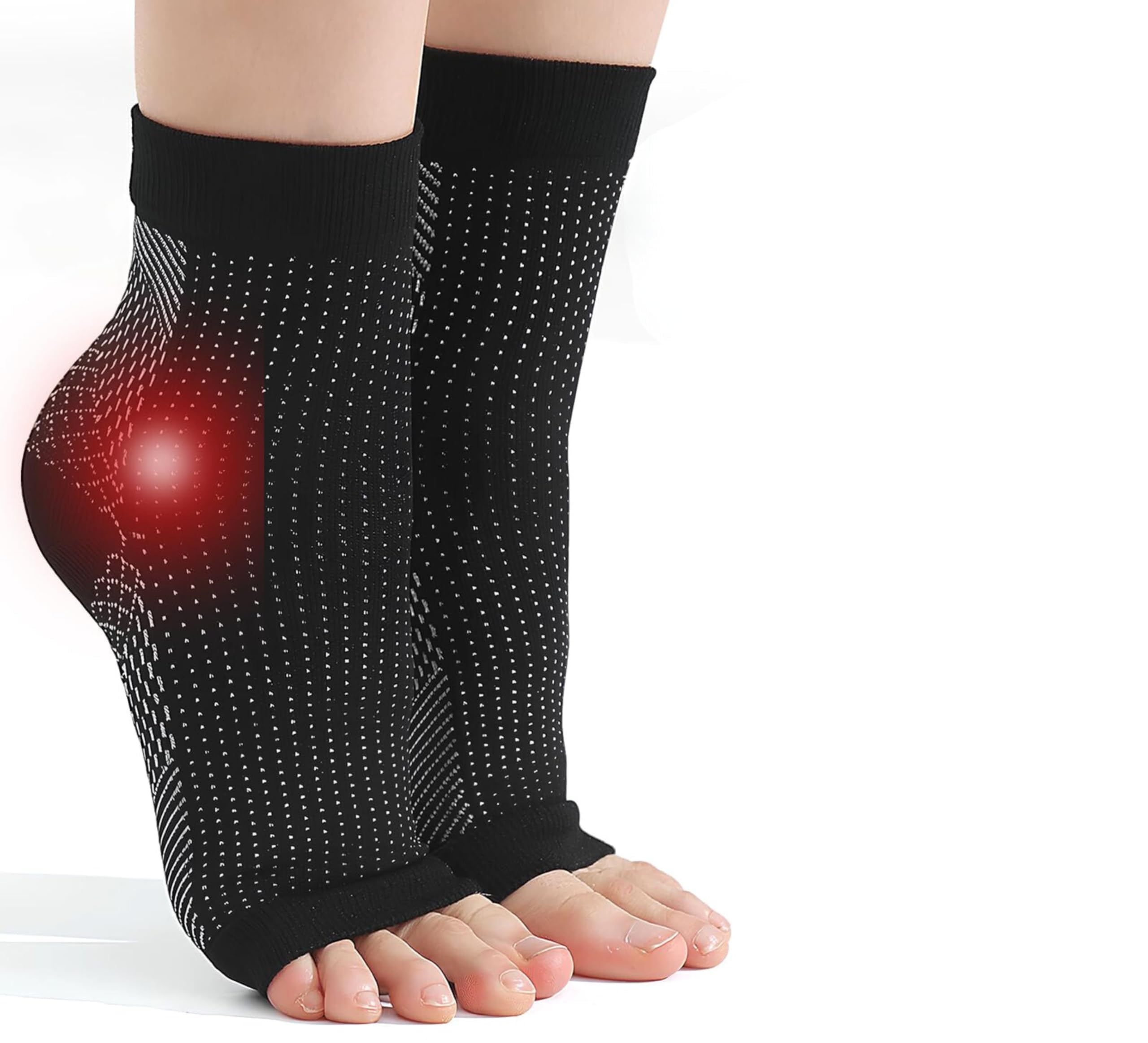 ecosync Unisex Cotton Orthopedic Neuropathy Socks For Men Women Outdoor Sport, Open Toe Foot Sleeves Compression Socks for Ankle Swelling, Achilles Tendon, Arch Support, Injury Recovery(Black) (B0D5FFJTFG) Amazon Price History, Amazon Price Tracker
