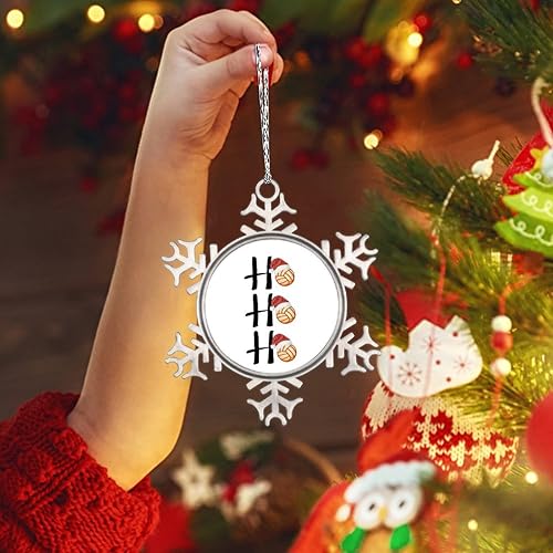 Vista 89 de Ho - Sombrero de voleibol de Navidad, adornos de copo de nieve, sombrero de Navidad, adornos de árbol de Navidad, adornos de Navidad personalizados
