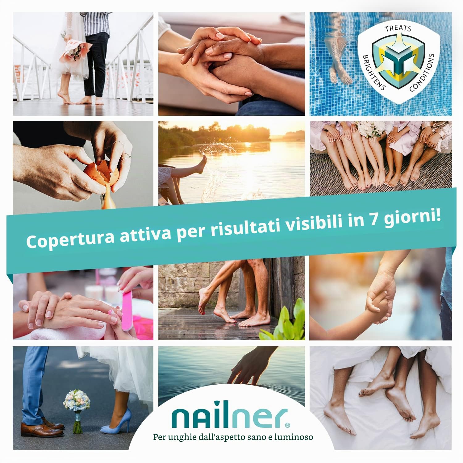 Nailner Trattamento per funghi alle unghie, trattamento e prevenzione delle infezioni fungine delle unghie, smalto naturale con pennello – 5 ml - Nudo