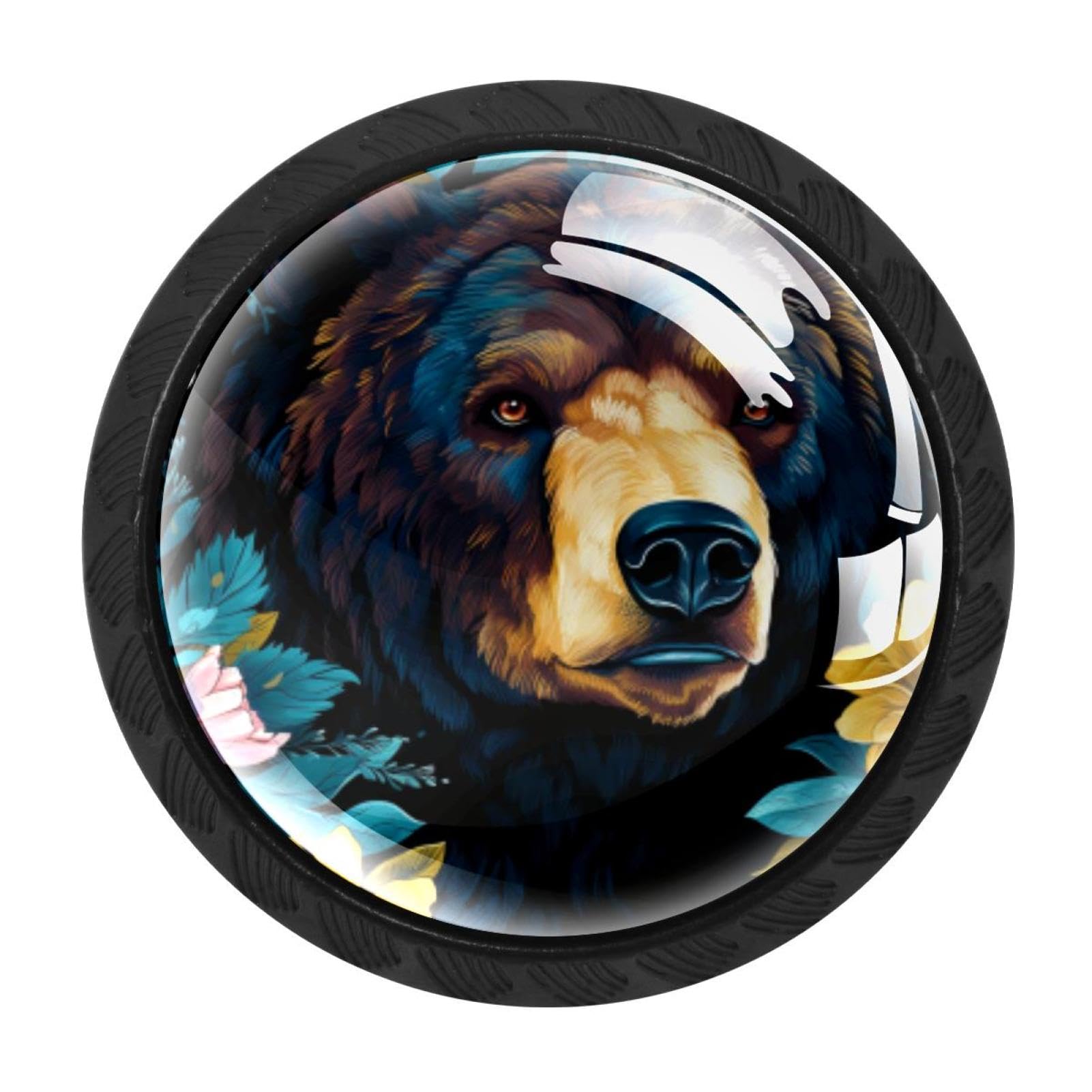 Chenzzzz Multicolored 07 4 Pack Black Bear Kitchen Handles, Cabinet Pulls Hardware For Cupboard Drawer Knobs Dresser Pulls