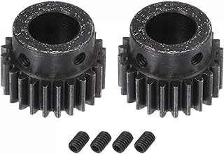 uxcell 1Mod 24T Pinion Gear 12mm Bore Hardened Steel Motor Rack Spur Gear with Step for RC Car Truck Buggy Gear Drive, 2 Set
