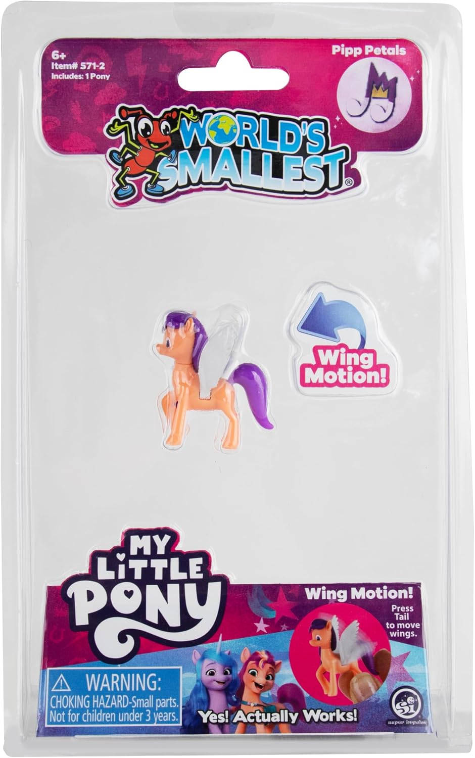 World's Smallest My Little Pony in Motion, Three, Each Sold Separately. Styles Selected at Random.