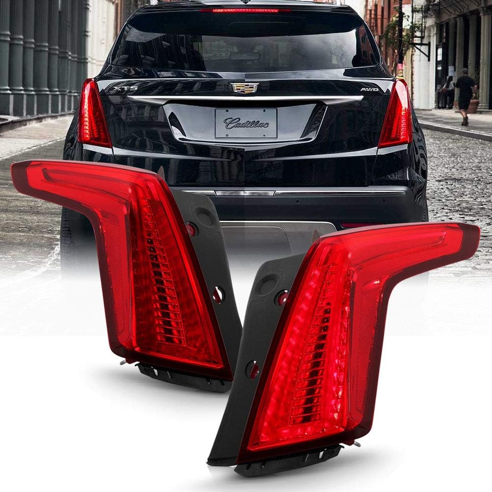 ACANII - For 2017-2021 Cadillac XT5 All Red Lens LED Tail Lights Brake Lamps Set Assembly Replacement Driver & Passenger