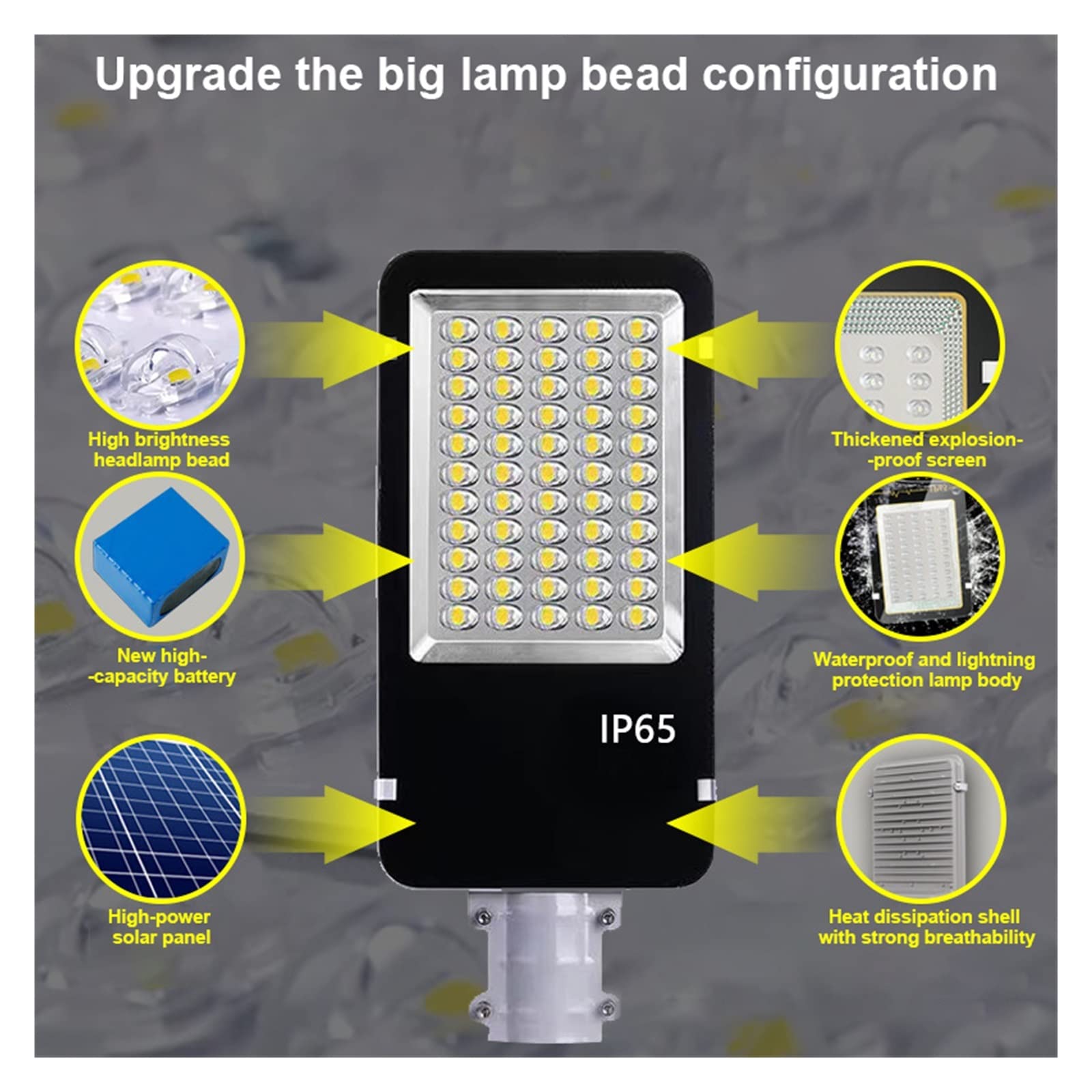 Lampy Solarne Zewnątrz, 500000LM Led Solar Light Outdoor Garden Aluminiowa słoneczna lampa uliczna z pilotem IP65 Solar Kinkiet,Do ogrodu, ulicy, werandy(1000w)