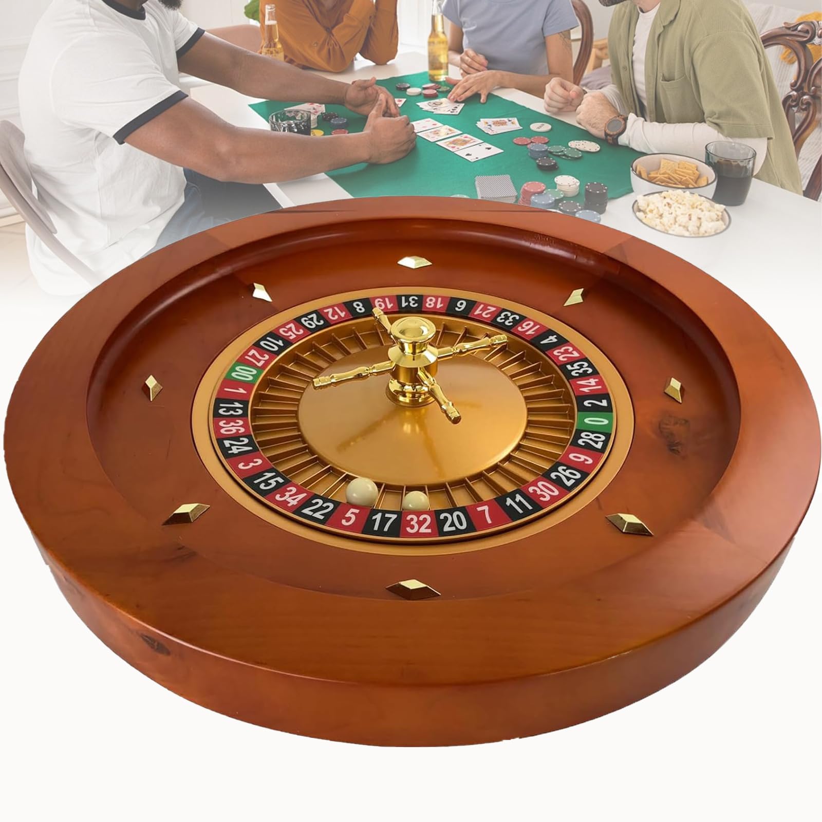 Roulette en bois véritable 18 pouces pour éviter le plastique kitch