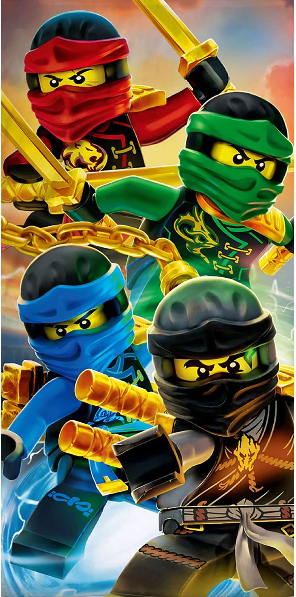 Lego beach towel, Ninjago design, 70 cm x 140 cm, 100 % cotton