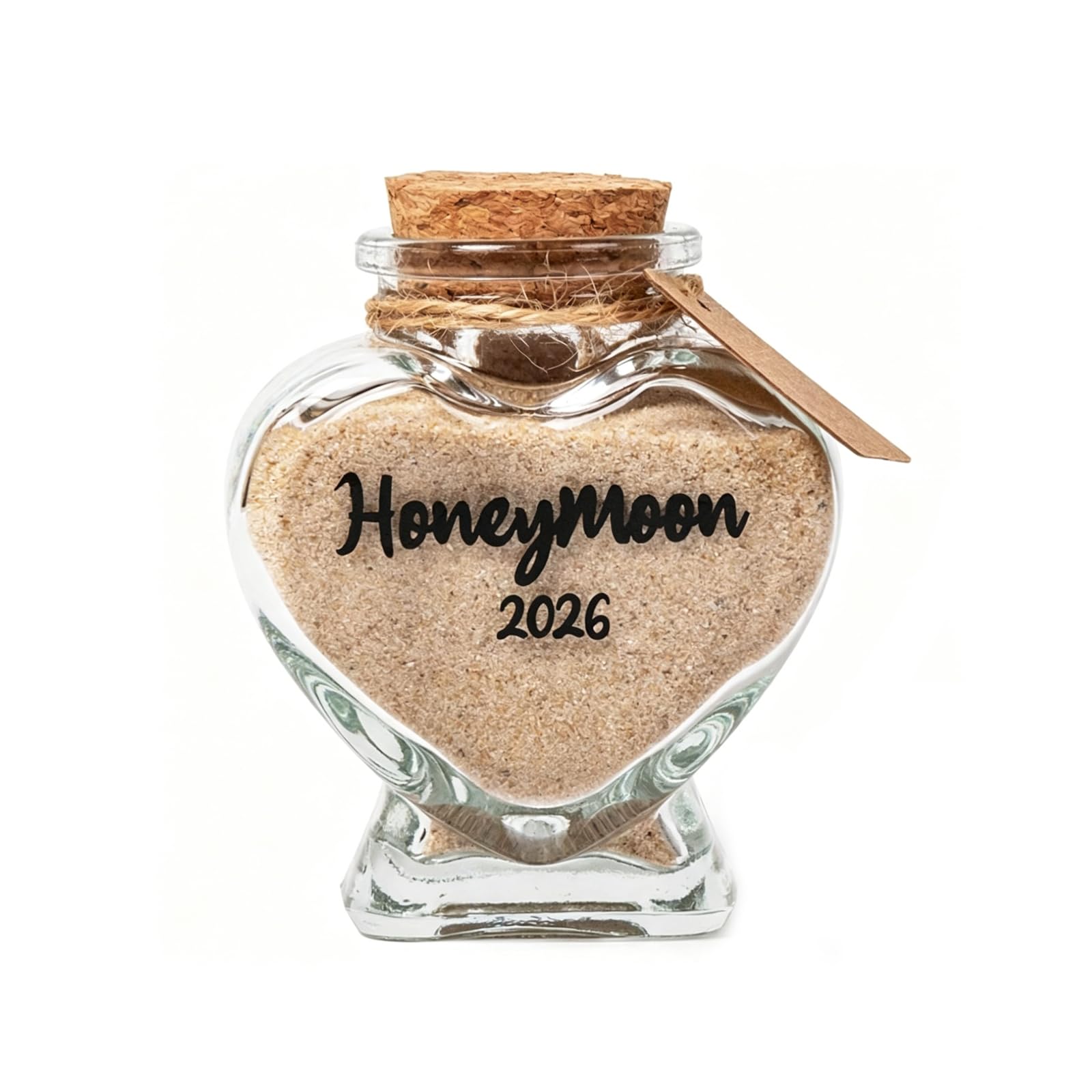 Qrzmedu Honeymoon Sand Keepsakes Jar 2026, Heart-Shaped Glass Memory Jar, Honeymoon Sand Jars, Honeymoons Gifts, Wedding Gift, Travel Gifts For Bride Or Newlywed Couple
