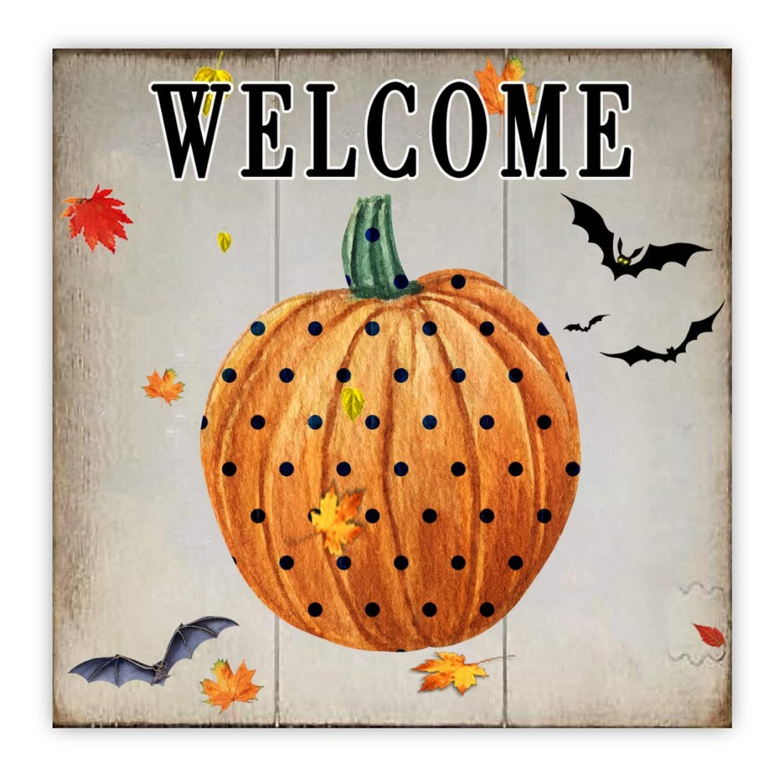 Plaque décorative en bois de citrouille pour Halloween et salon