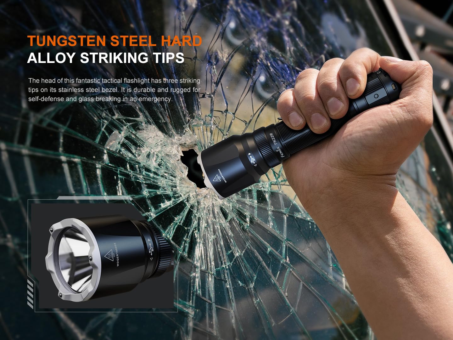 FENIX TK22R Lampe torche tactique rechargeable ultra lumineuse longue portée | 3200 lumens | 480 m | 50 heures max | 21700 piles | IP68