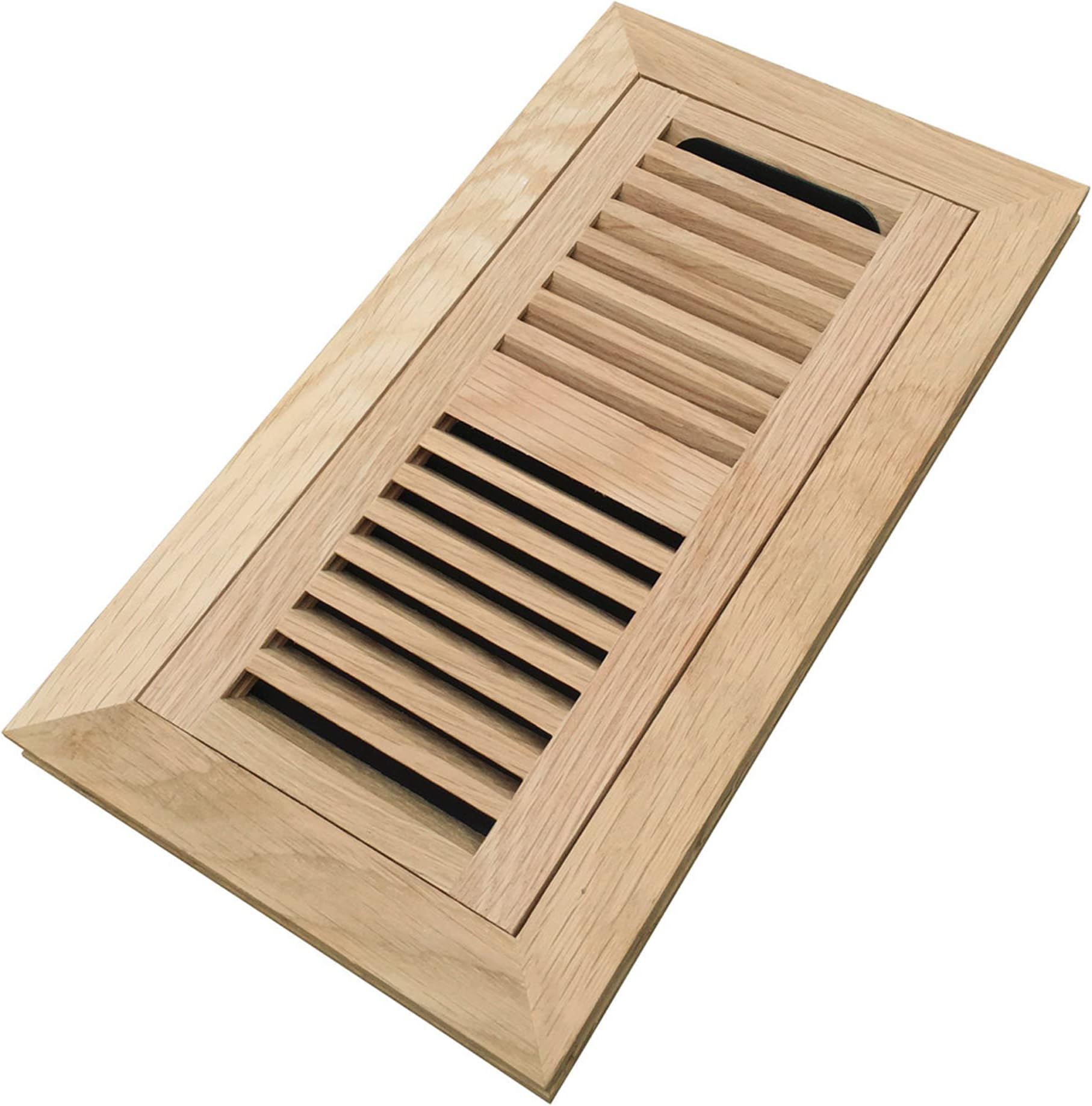 Homewell Maple Wood Floor Register, Flush Mount Vent with Damper, 4x12