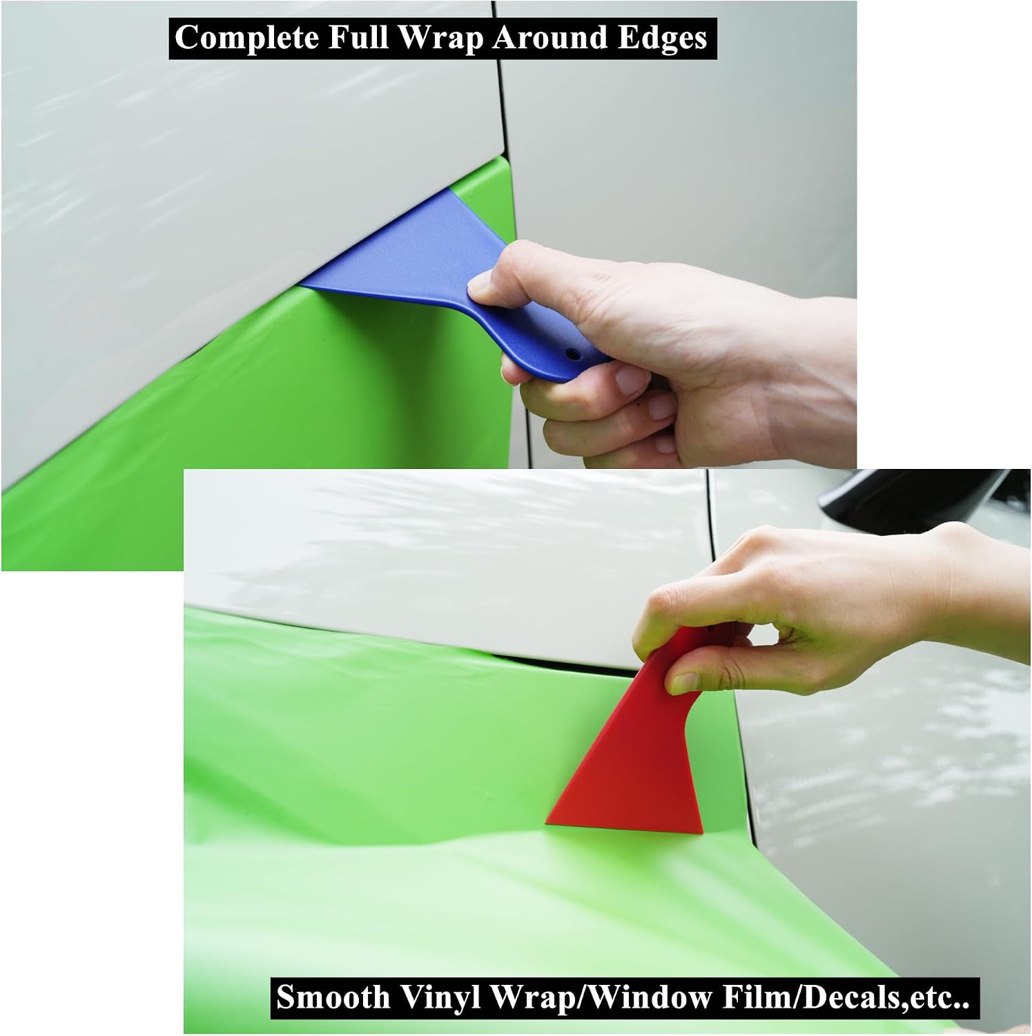Umaki Plastic Small Scraper Set, Vinyl Wrap Squeegee, Decal Applicator, Window Tint Squeegee, Car Body Filler Spreaders, Paint Scraper, Wallpaper Smoothing Tool, (15Piece,Three Colors)